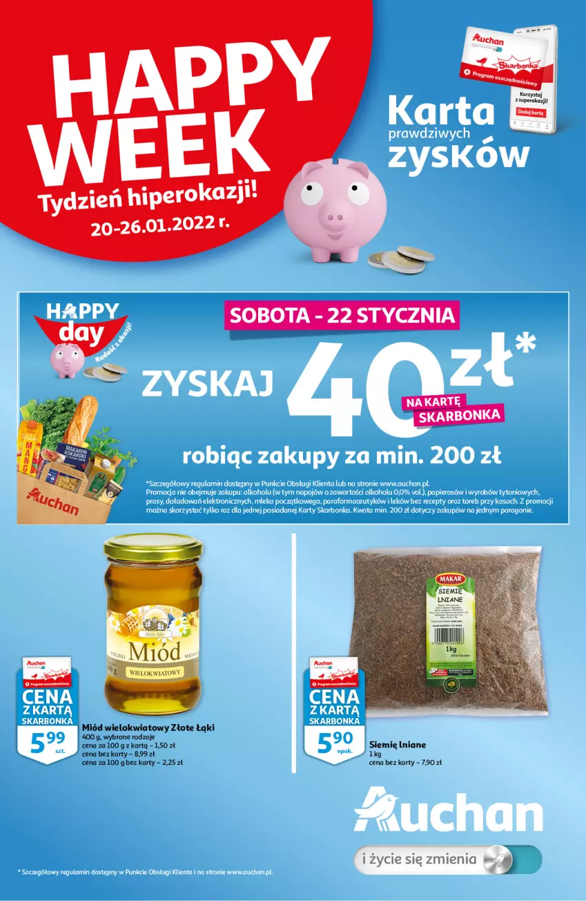 Gazetka promocyjna Auchan - Skarbonka #3 - ważna 20.01 do 26.01.2022 - strona 1 - produkty: Miód