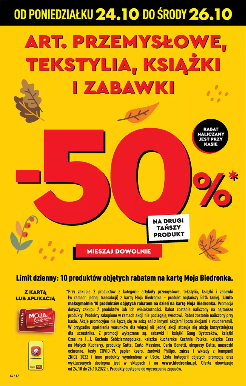 Gazetka promocyjna Biedronka - W tym tygodniu P - ważna 24.10 do 29.10.2022 - strona 49 - produkty: Dron, Gatta, Książka, Kuchnia, Papier, Philips, Rama, Ser, Tran, Znicz