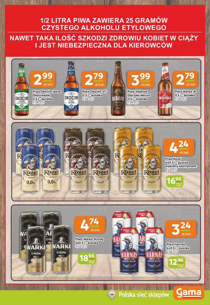 Gazetka promocyjna Gama - Gazetka Gama - ważna 16.01 do 28.01.2025 - strona 11 - produkty: Gra, Harnaś, Koc, Kozel, Okocim, Piec, Piwa, Piwo, Warka