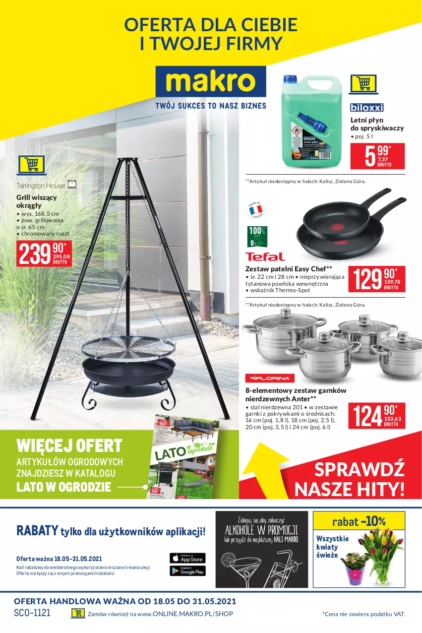 Gazetka promocyjna Makro - [Oferta promocyjna] Artykuły przemysłowe - ważna 18.05 do 31.05.2021 - strona 1 - produkty: Fa, Grill, Grill gazowy, Haczyk, Huśtawka, Płyn do spryskiwaczy, Sofa, Sofa 3-osobowa, Stolik, Tytan