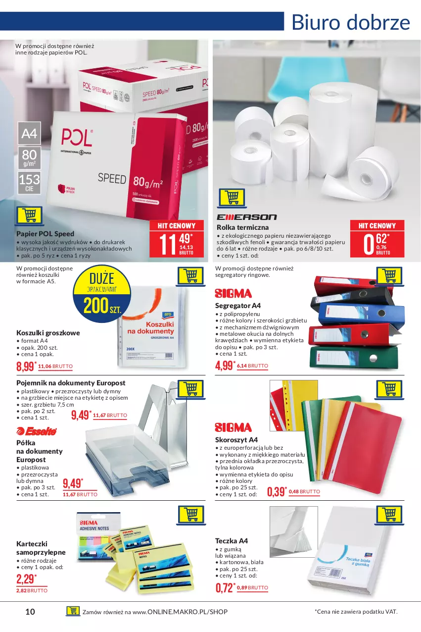 Gazetka promocyjna Makro - [Oferta promocyjna] Artykuły przemysłowe - ważna 18.05 do 31.05.2021 - strona 10 - produkty: Biuro, Dźwig, Karteczki samoprzylepne, Kosz, Mop, Papier, Pojemnik, Półka, Sok