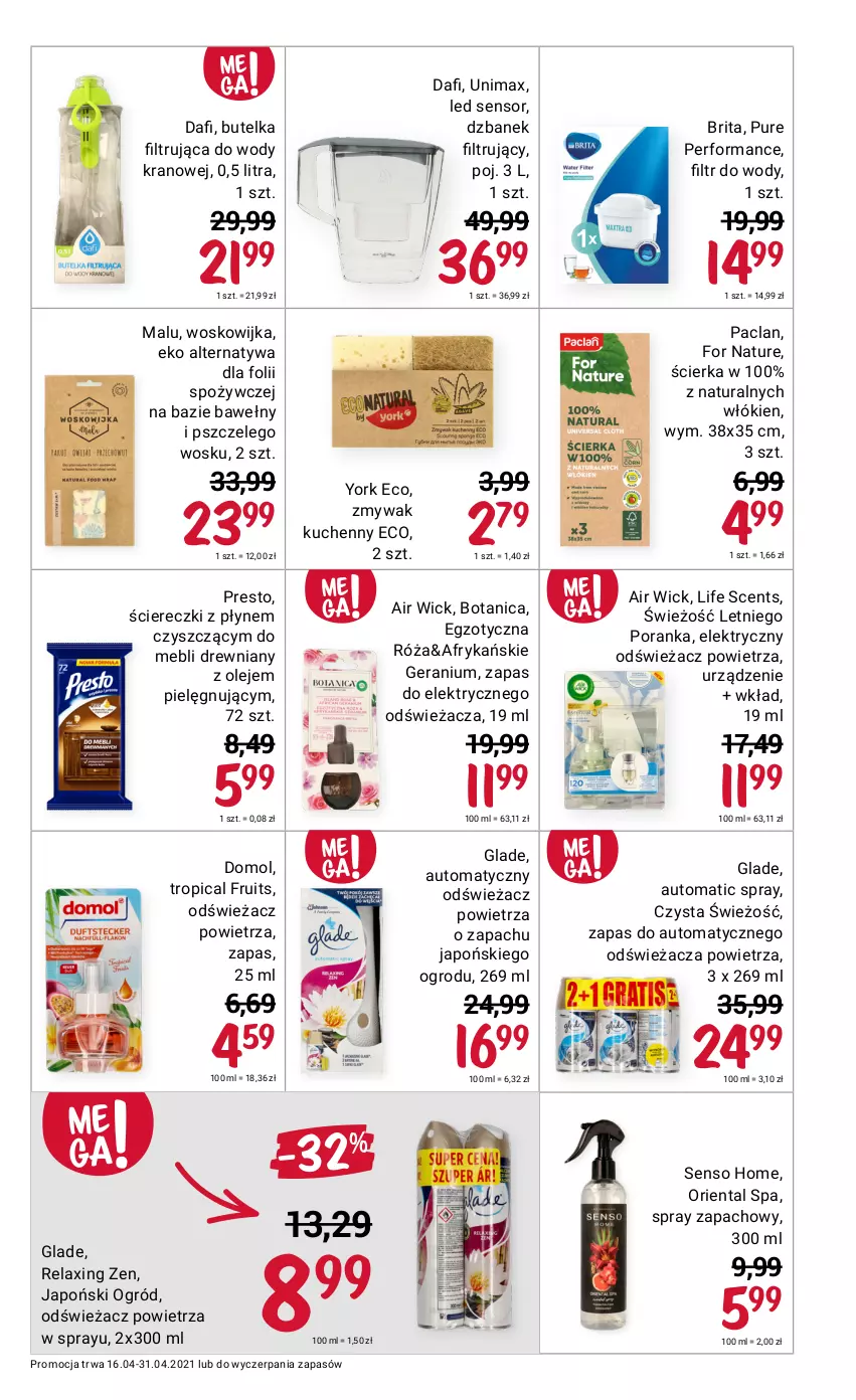 Gazetka promocyjna Rossmann - Kwiecień II - ważna 16.04 do 30.04.2021 - strona 7 - produkty: Air Wick, Brit, Brita, Domol, Dzbanek, Dzbanek filtrujący, LEGO, Odświeżacz powietrza, Ogród, Olej, Por, Presto, Pur, Róża, Tropical