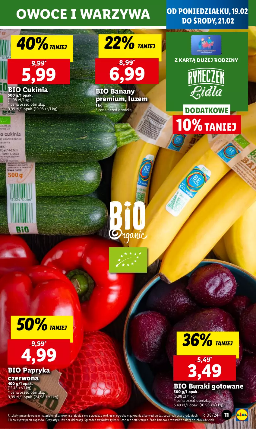 Gazetka promocyjna Lidl - GAZETKA - ważna 19.02 do 21.02.2024 - strona 13 - produkty: Banany, Buraki, Chleb, Owoce, Papryka, Papryka czerwona, Ser, Warzywa