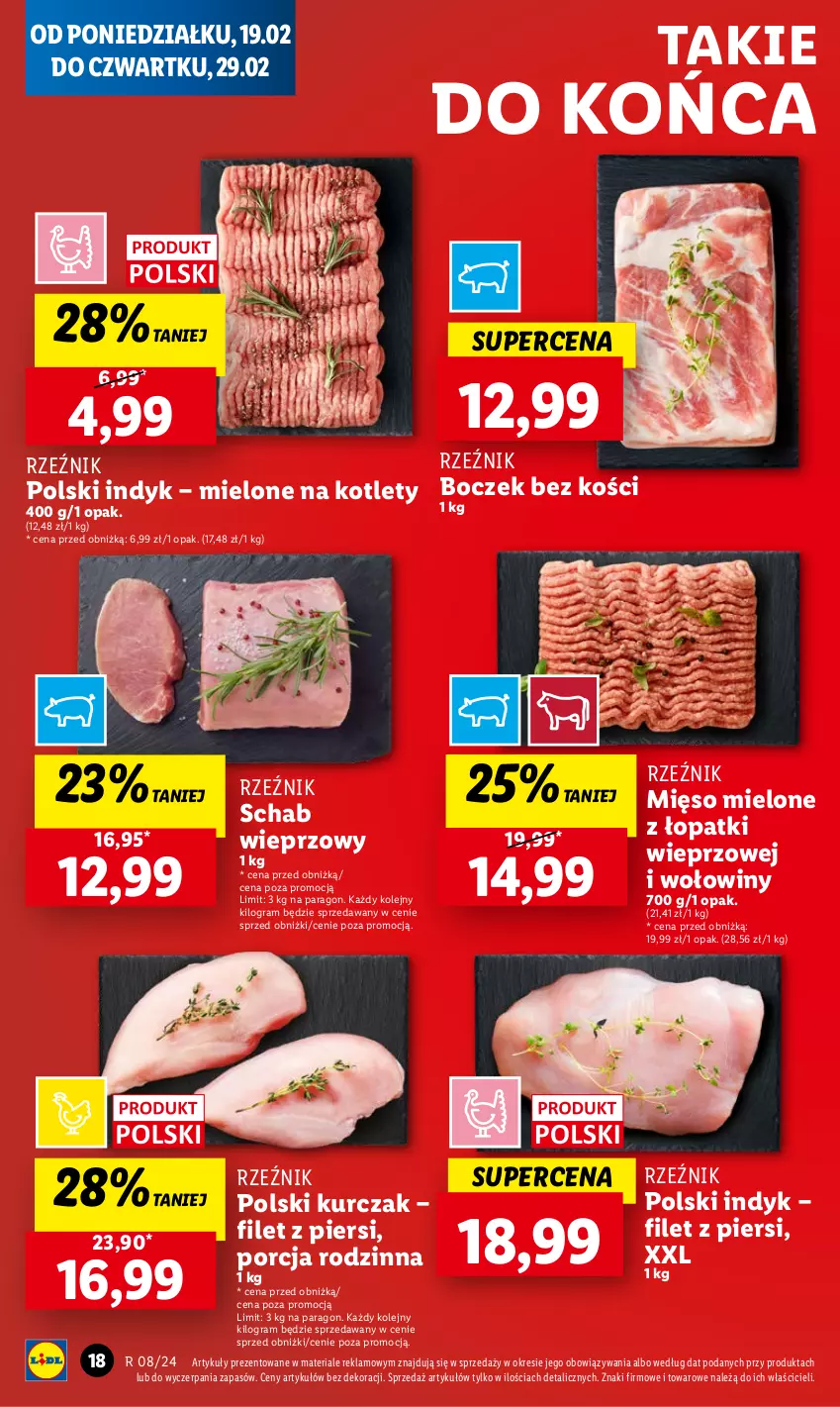 Gazetka promocyjna Lidl - GAZETKA - ważna 19.02 do 21.02.2024 - strona 20 - produkty: Boczek, Gra, Kotlet, Kurczak, Mięso, Mięso mielone, Mięso mielone z łopatki wieprzowej, Olej, Por, Schab wieprzowy