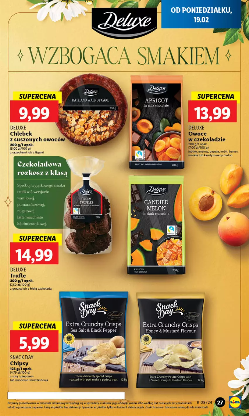 Gazetka promocyjna Lidl - GAZETKA - ważna 19.02 do 21.02.2024 - strona 29 - produkty: Ananas, Chia, Chipsy, Chleb, Imbir, Kosz, Melon, Morela, Mus, Orka, Owoce, Papaja, Pieprz, Pizza