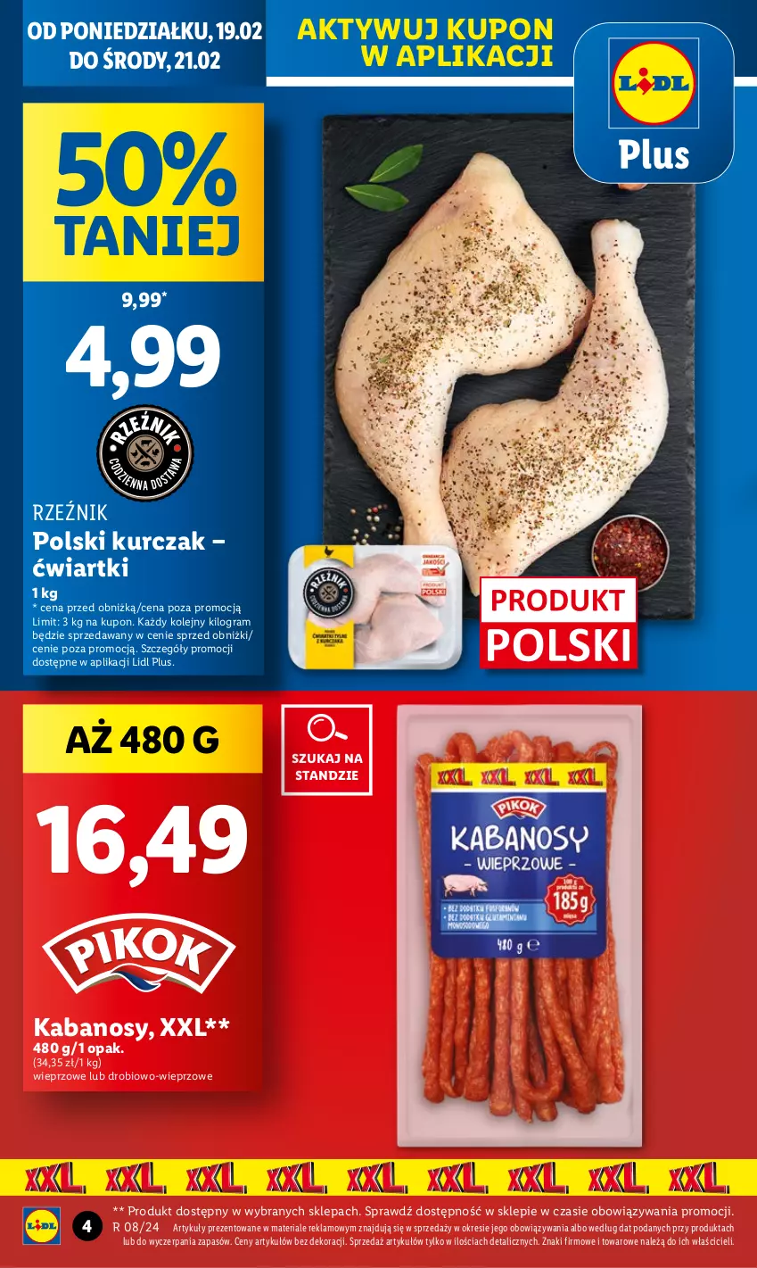 Gazetka promocyjna Lidl - GAZETKA - ważna 19.02 do 21.02.2024 - strona 4 - produkty: Gra, Kabanos, Kurczak, Olej