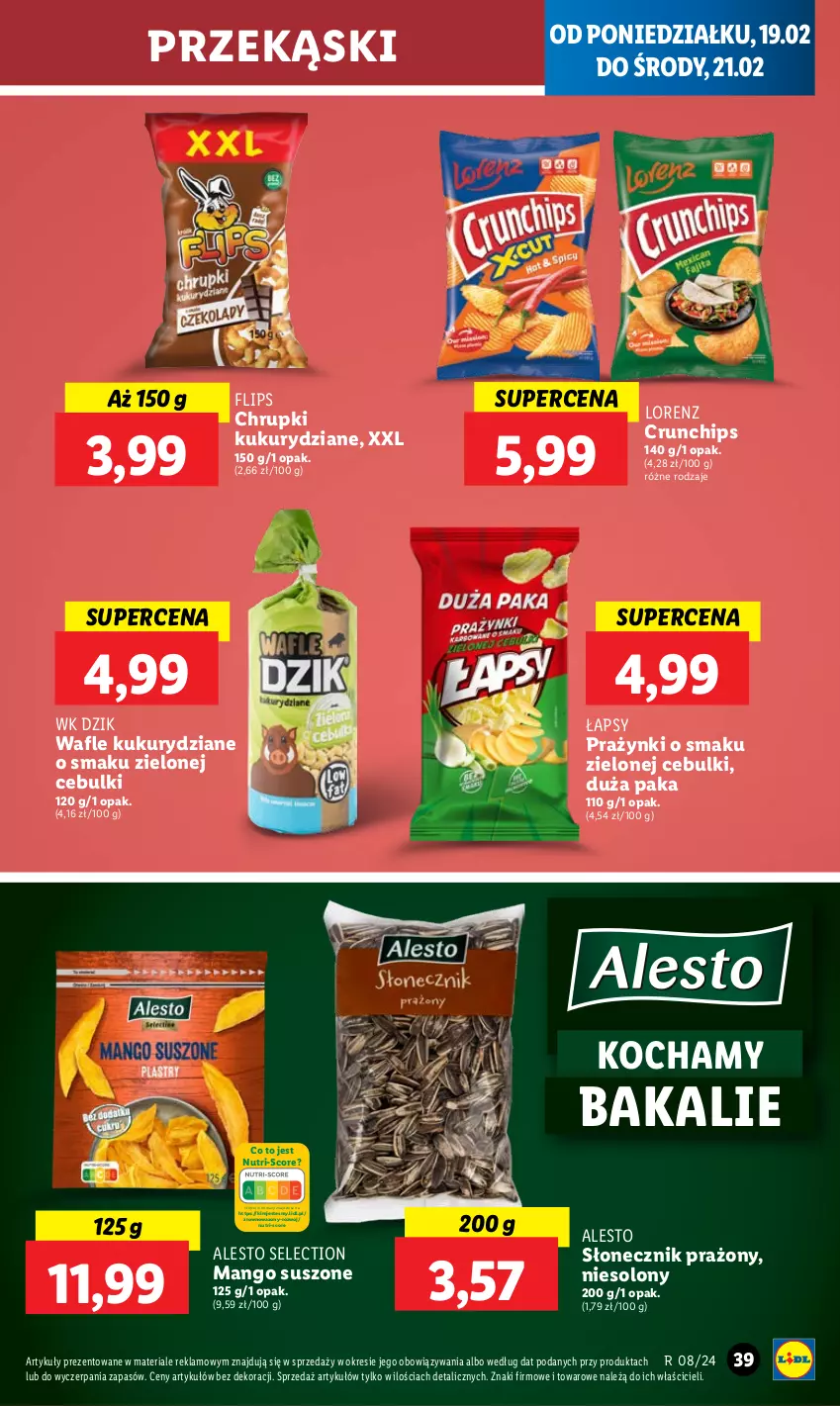 Gazetka promocyjna Lidl - GAZETKA - ważna 19.02 do 21.02.2024 - strona 41 - produkty: Chrupki, Crunchips, Koc, Lorenz, Mango, Mango suszone, Słonecznik prażony, Wafle, Wazon