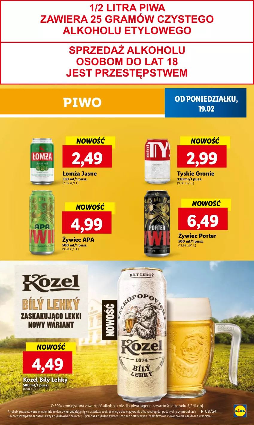 Gazetka promocyjna Lidl - GAZETKA - ważna 19.02 do 21.02.2024 - strona 45 - produkty: Gra, Kozel, Piwa, Piwo, Por, Tyskie