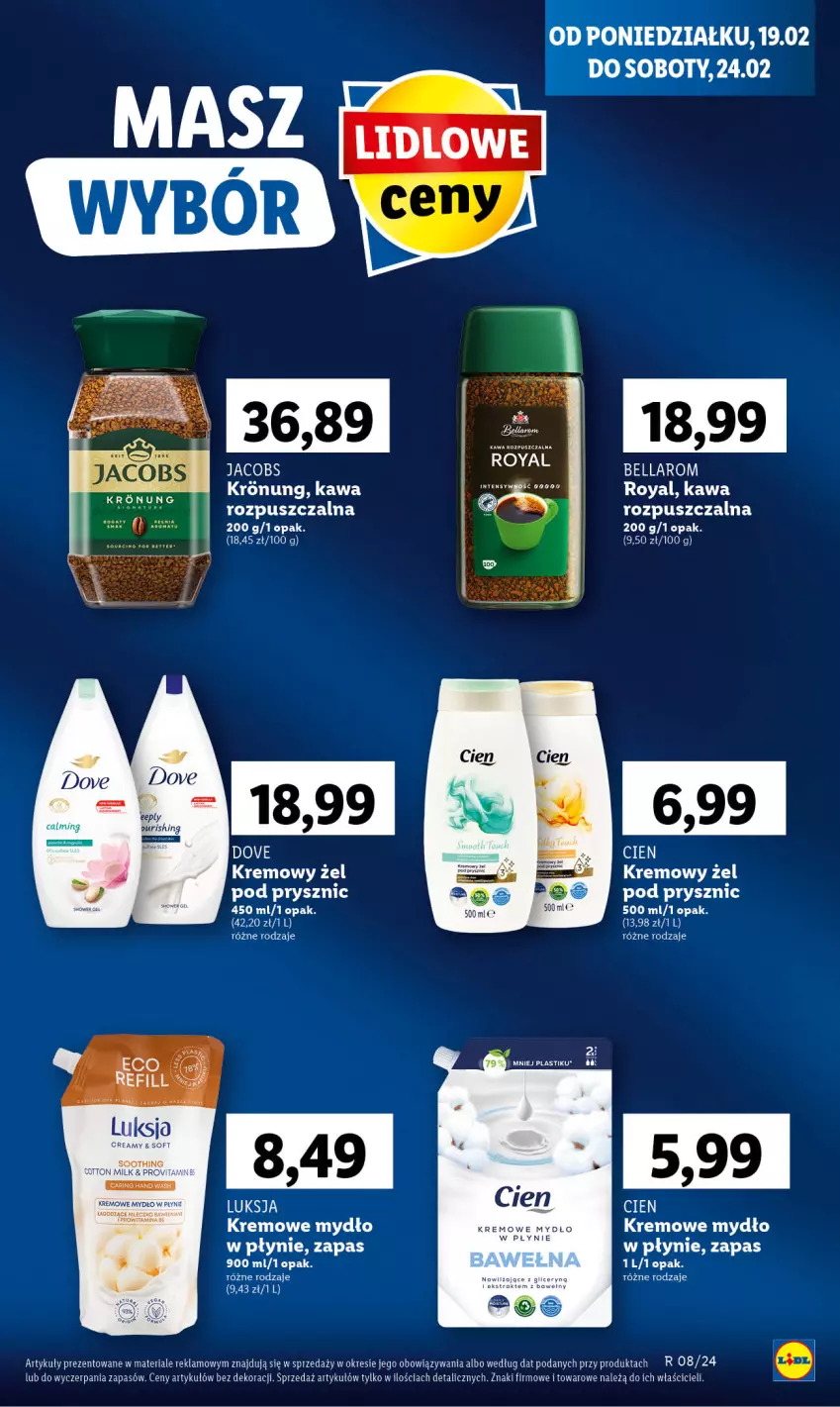 Gazetka promocyjna Lidl - GAZETKA - ważna 19.02 do 21.02.2024 - strona 47 - produkty: Bell, Bella, Jacobs, Kawa, Luksja, Mydło, Mydło w płynie