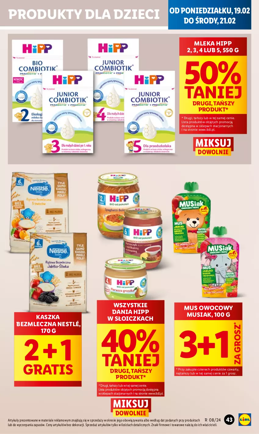 Gazetka promocyjna Lidl - GAZETKA - ważna 19.02 do 21.02.2024 - strona 49 - produkty: Dzieci, Gra, HiPP, Mus, Nestlé