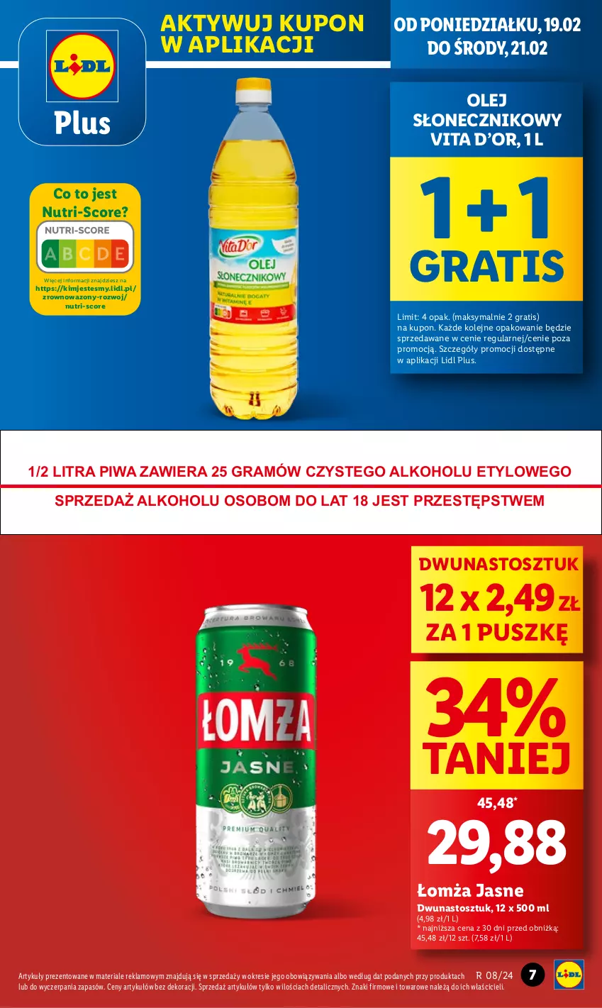 Gazetka promocyjna Lidl - GAZETKA - ważna 19.02 do 21.02.2024 - strona 7 - produkty: Gra, Olej, Olej słonecznikowy, Piwa, Wazon