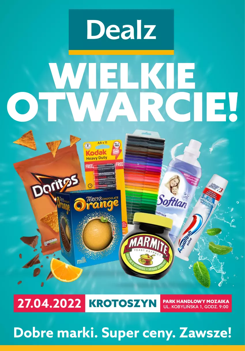 Gazetka promocyjna Dealz - WIELKIE OTWARCIE 27.04.2022Krotoszyn, Galeria Karuzela - ważna 27.04 do 11.05.2022 - strona 1
