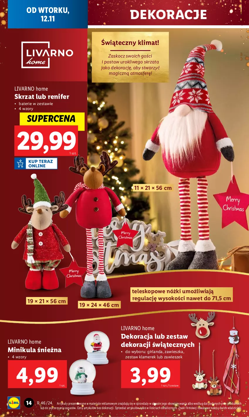 Gazetka promocyjna Lidl - GAZETKA - ważna 12.11 do 16.11.2024 - strona 16 - produkty: Girlanda, Ivar, Koc, Kula śnieżna, Renifer, Skrzat, Sok, Teleskop