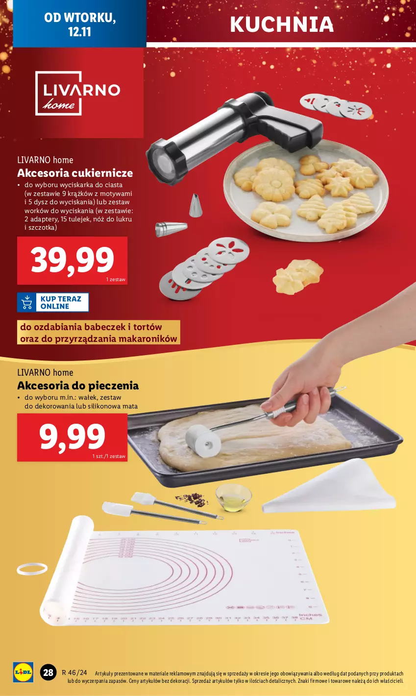 Gazetka promocyjna Lidl - GAZETKA - ważna 12.11 do 16.11.2024 - strona 30 - produkty: Cukier, Ivar, Kuchnia, Makaron, Piec, Szczotka, Wałek, Wyciskarka