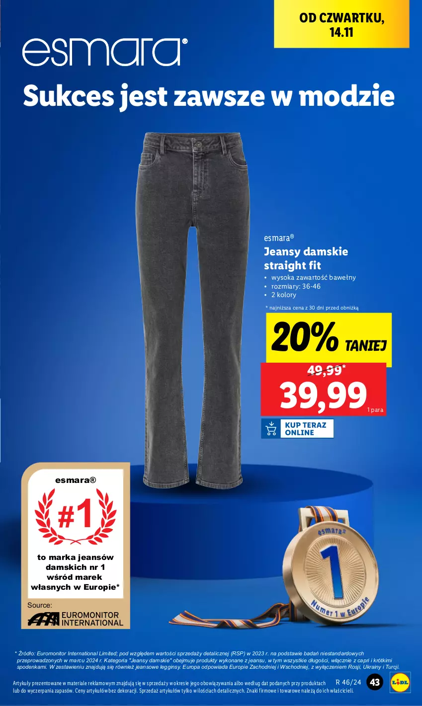 Gazetka promocyjna Lidl - GAZETKA - ważna 12.11 do 16.11.2024 - strona 45 - produkty: Gin, Legginsy, Monitor, Sok