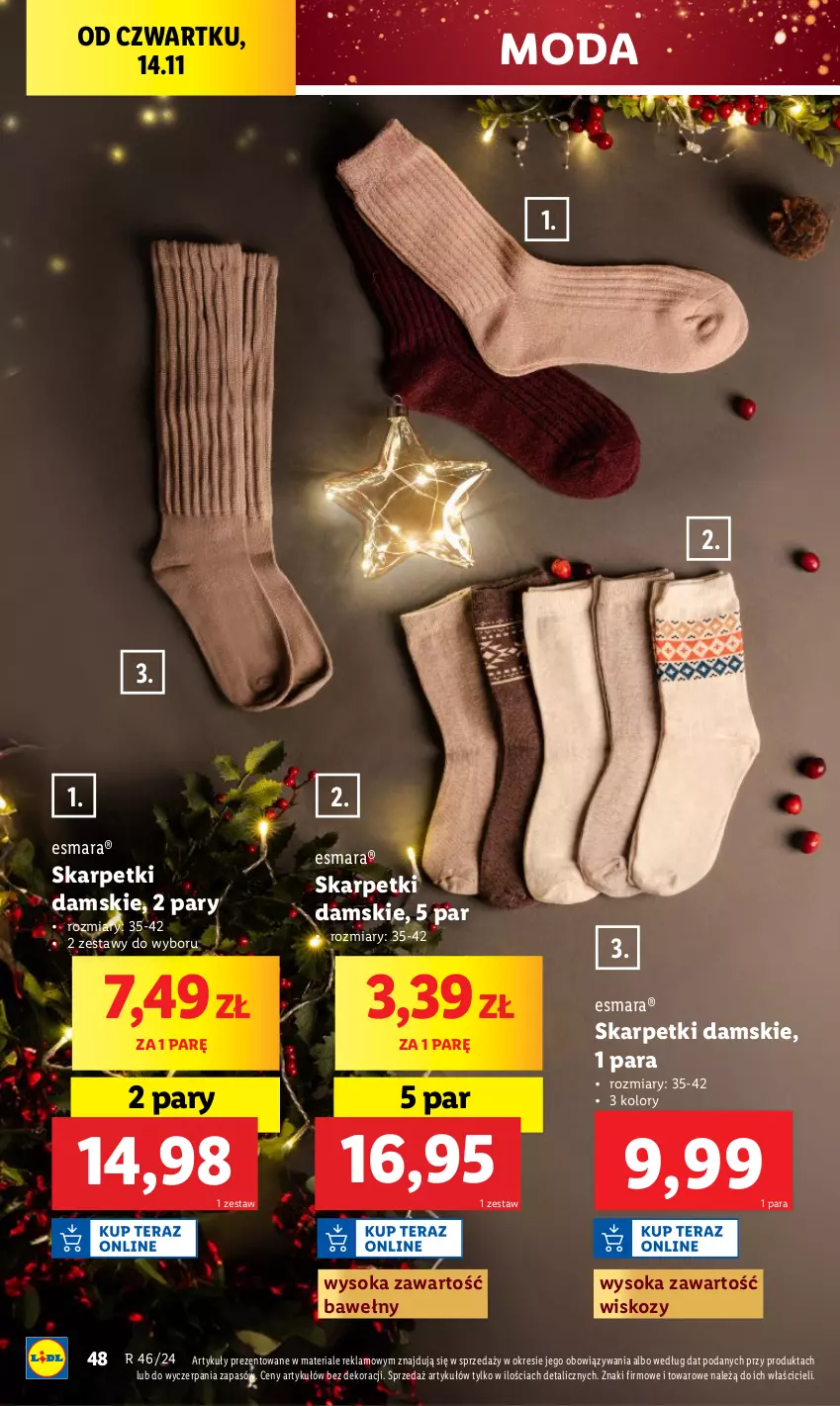 Gazetka promocyjna Lidl - GAZETKA - ważna 12.11 do 16.11.2024 - strona 50 - produkty: Karp, Moda, Skarpetki, Sok