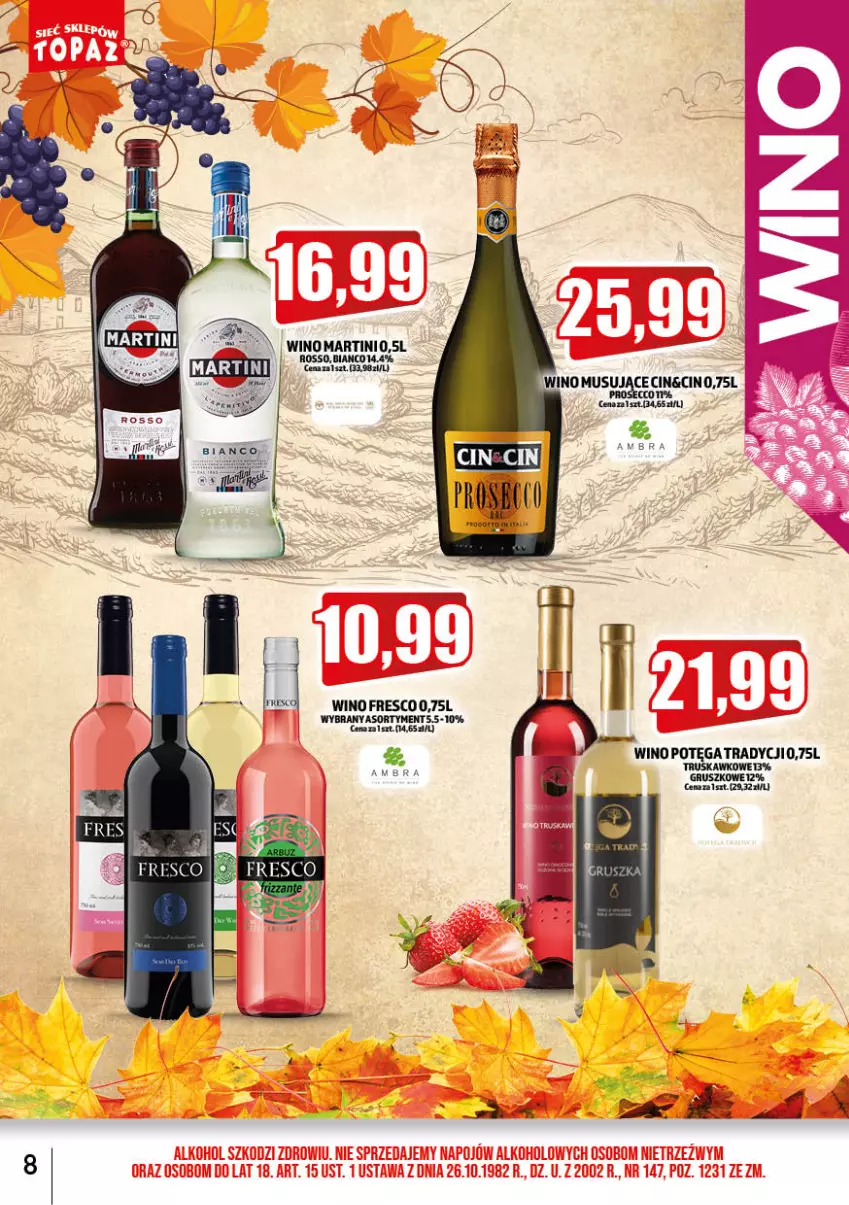 Gazetka promocyjna Topaz - Gazetka - ważna 02.11 do 30.11.2022 - strona 8 - produkty: Fresco, Wino