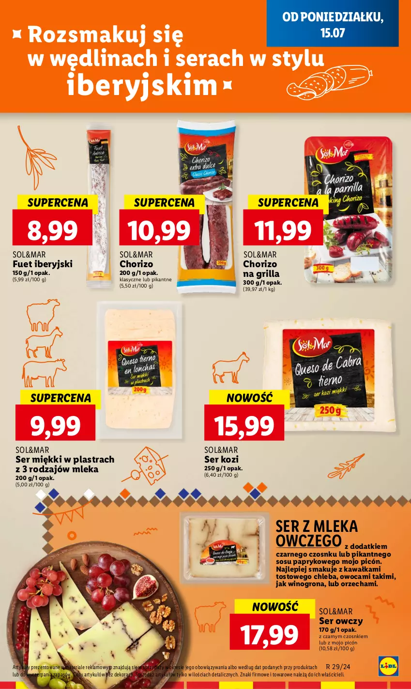 Gazetka promocyjna Lidl - GAZETKA - ważna 15.07 do 17.07.2024 - strona 27 - produkty: Chleb, Grill, Kawa, Ser, Ser kozi, Ser owczy, Sos, Wędlina, Wino, Winogrona