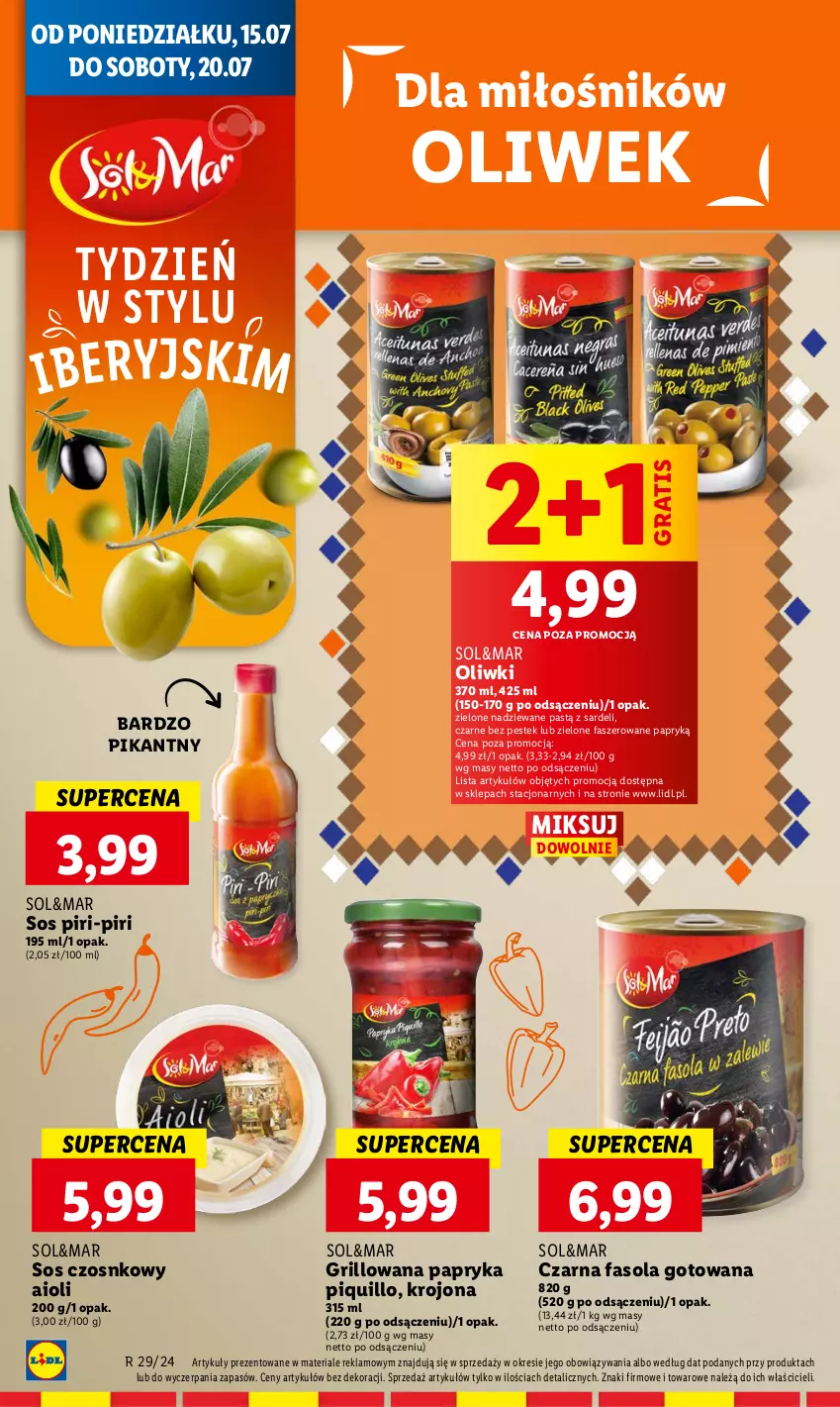 Gazetka promocyjna Lidl - GAZETKA - ważna 15.07 do 17.07.2024 - strona 28 - produkty: Fa, Fasola, Gra, Grill, Oliwki, Papryka, Sos, Sos czosnkowy, Stek