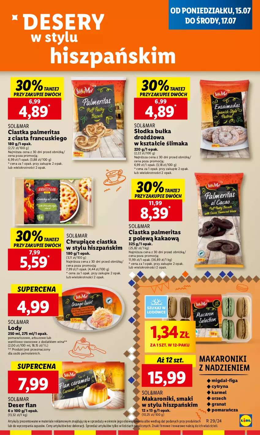 Gazetka promocyjna Lidl - GAZETKA - ważna 15.07 do 17.07.2024 - strona 31 - produkty: Arbuz, Bułka, Ciastka, Deser, Gra, Granat, Kakao, Lody, Makaron, Ser, Słodka bułka