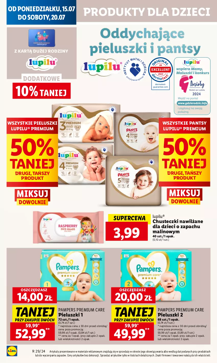 Gazetka promocyjna Lidl - GAZETKA - ważna 15.07 do 17.07.2024 - strona 42 - produkty: Chusteczki, Dzieci, Pampers