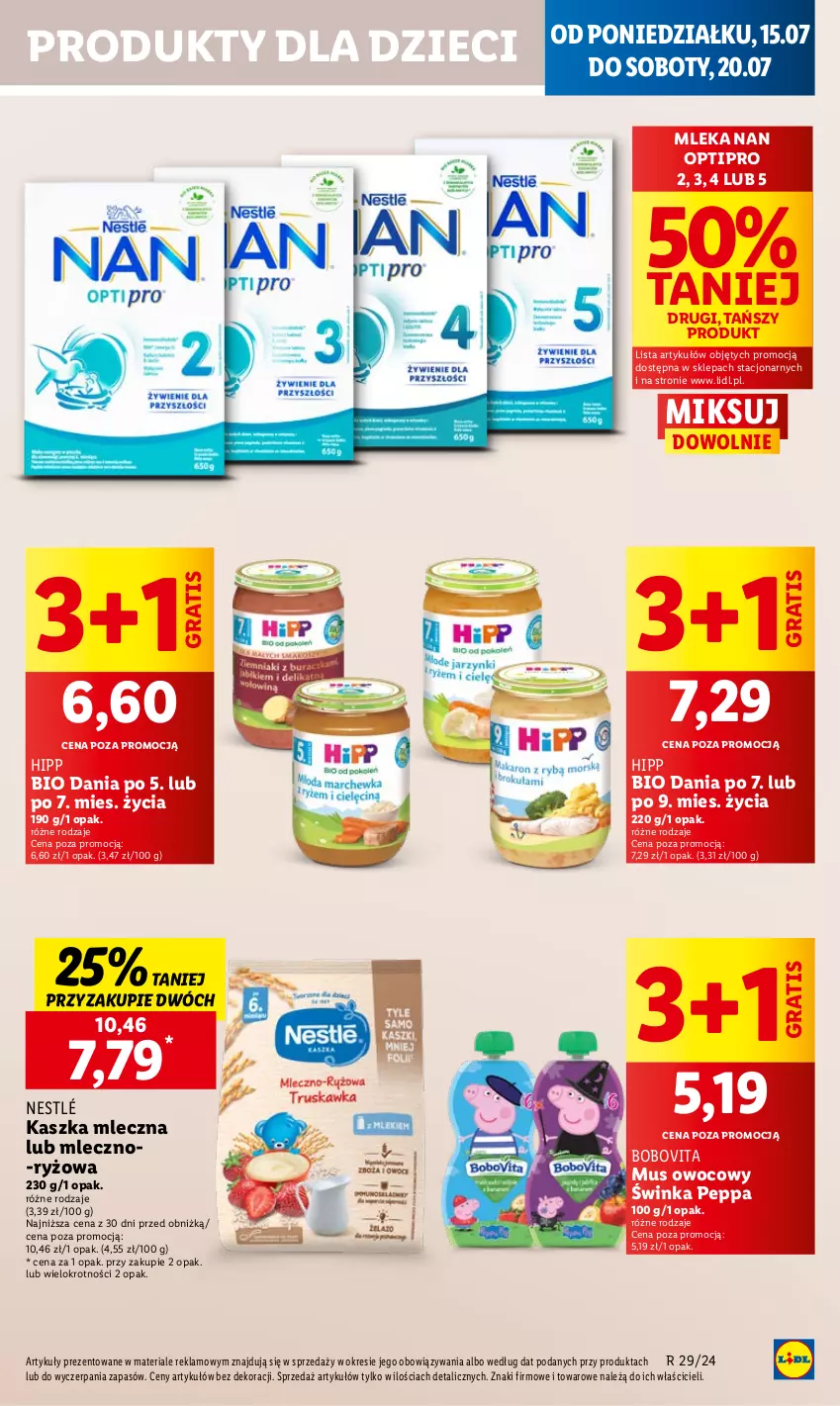 Gazetka promocyjna Lidl - GAZETKA - ważna 15.07 do 17.07.2024 - strona 43 - produkty: BoboVita, Dzieci, Gra, HiPP, Hipp Bio, Inka, Mus, NAN Optipro, Nestlé, Ryż