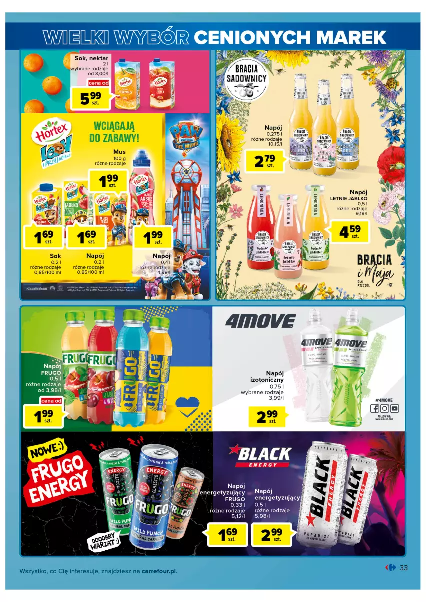 Gazetka promocyjna Carrefour - Gazetka Market - ważna 31.05 do 11.06.2022 - strona 33 - produkty: Mus, Napój, Napój izotoniczny, Nektar, Por, Sok, Sport