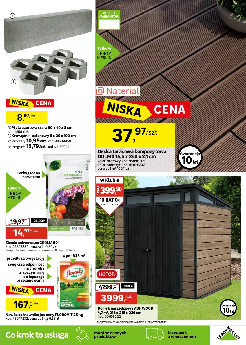 Gazetka promocyjna Leroy Merlin - Gazetka Leroy Merlin - ważna 12.08 do 08.09.2026 - strona 25 - produkty: Drzwi, Drzwi wejściowe, Gra, Klamka, Lack, Nawóz, Olma, Płyta, Por, Sport, Tran