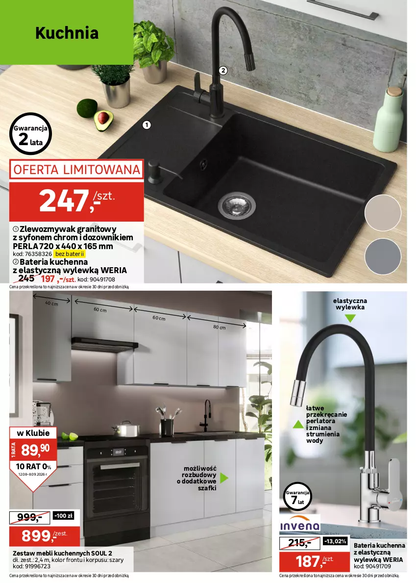 Gazetka promocyjna Leroy Merlin - Gazetka Leroy Merlin - ważna 12.08 do 08.09.2026 - strona 8 - produkty: Bateria, Bateria kuchenna, Dozownik, Gra, Korpusy, Kuchnia, Meble, Rum, Ser, Syfon, Zestaw mebli kuchennych, Zlew, Zlewozmywak