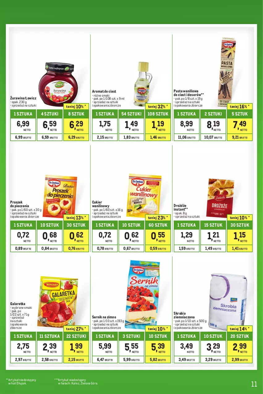 Gazetka promocyjna Makro - Kupujesz więcej płacisz mniej - ważna 01.06 do 30.06.2023 - strona 11 - produkty: Cukier, Cukier wanilinowy, Deser, Drożdże, Gala, Galaretka, Piec, Proszek do pieczenia, Ser, Skrobia ziemniaczana