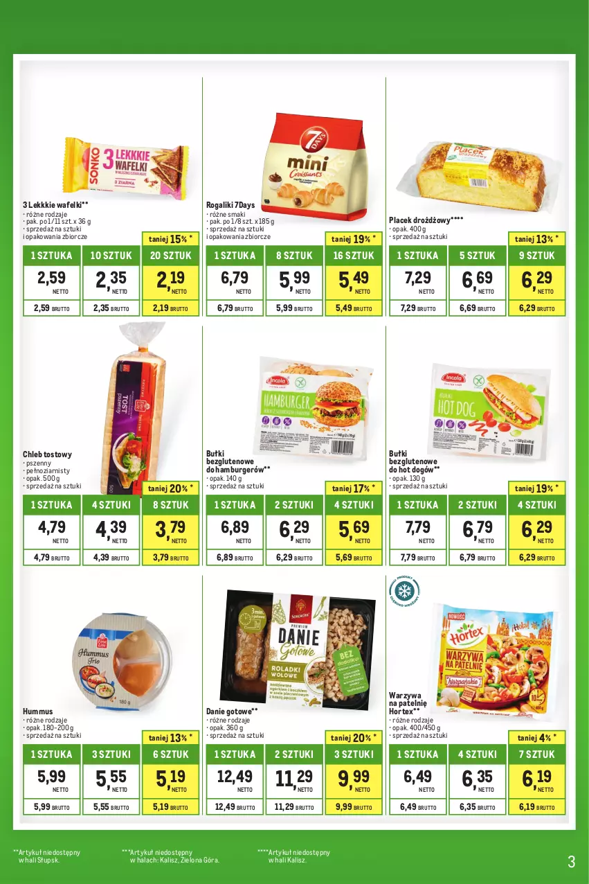 Gazetka promocyjna Makro - Kupujesz więcej płacisz mniej - ważna 01.06 do 30.06.2023 - strona 3 - produkty: Burger, Chleb, Chleb tostowy, Danie gotowe, Hamburger, Hortex, Hot dog, Hummus, Mus, Rogal, Warzywa