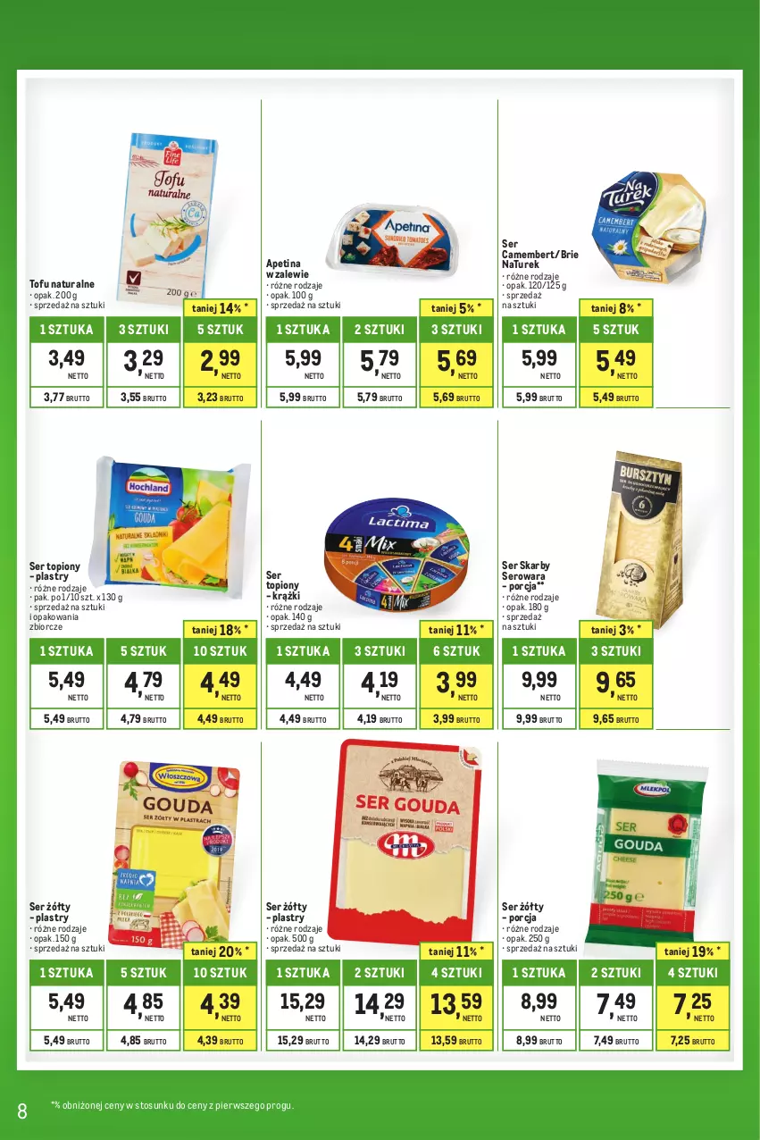 Gazetka promocyjna Makro - Kupujesz więcej płacisz mniej - ważna 01.06 do 30.06.2023 - strona 8 - produkty: Brie, Camembert, NaTurek, Por, Ser, Ser topiony, Tofu, Top