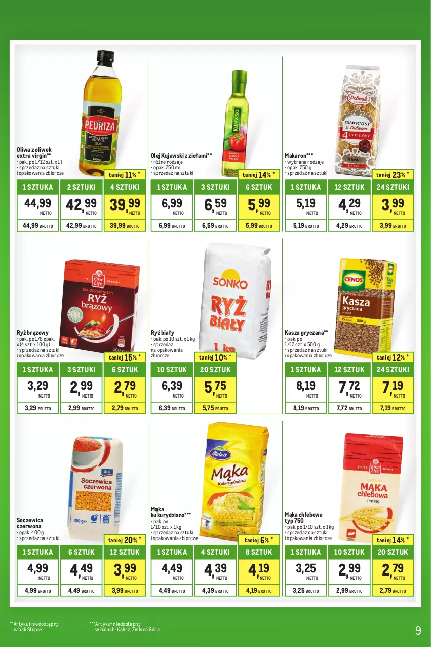 Gazetka promocyjna Makro - Kupujesz więcej płacisz mniej - ważna 01.06 do 30.06.2023 - strona 9 - produkty: Chleb, Gin, Gry, Kasza, Kasza gryczana, Kujawski, Mąka, Makaron, Olej, Oliwa z oliwek, Ryż, Ryż biały