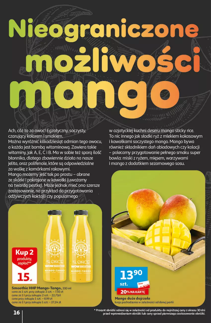 Gazetka promocyjna Auchan - Gazetka Świat Pełen Smaku Hipermarket Auchan - ważna 01.02 do 07.02.2024 - strona 16 - produkty: Deser, Kawa, Kokos, Mango, Por, Ryż, Ser, Sezam, Sos, Warzywa