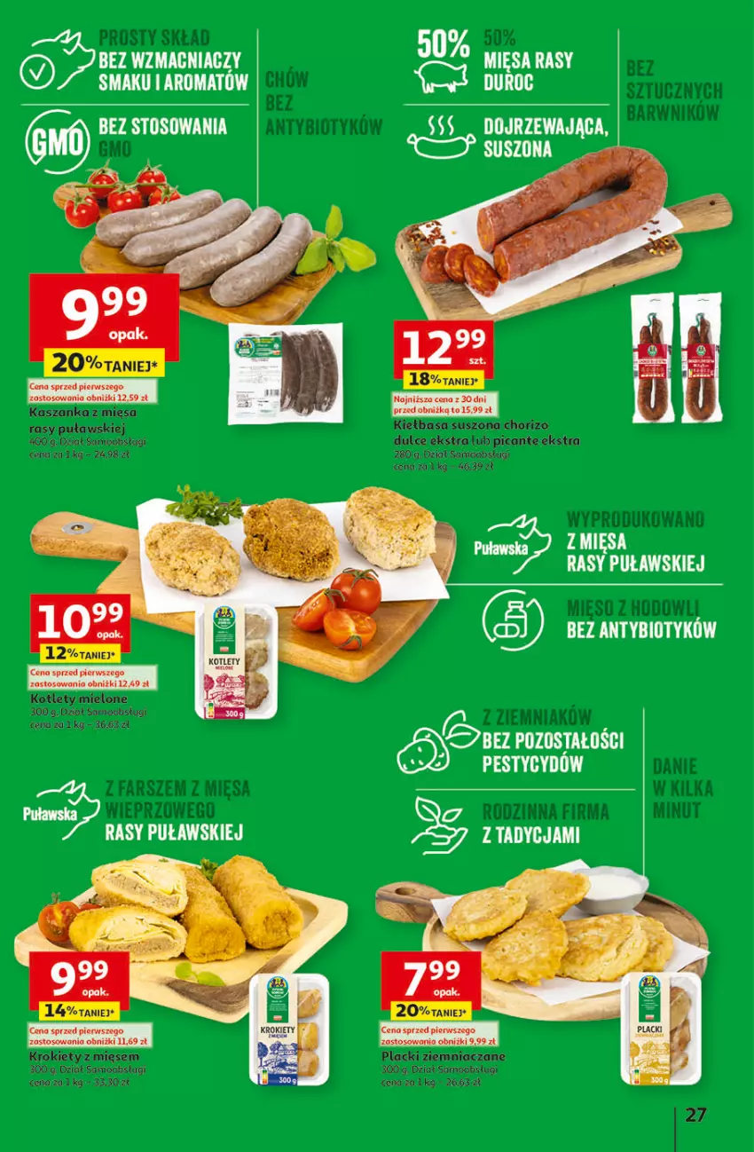 Gazetka promocyjna Auchan - Gazetka Świat Pełen Smaku Hipermarket Auchan - ważna 01.02 do 07.02.2024 - strona 27 - produkty: Fa, Kasza, Kaszanka, Kiełbasa, Kotlet, Lack, Mięso, Por