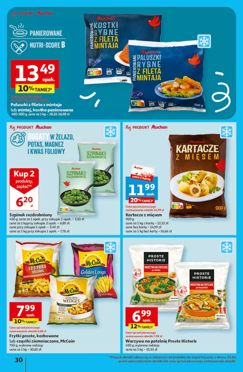 Gazetka promocyjna Auchan - Gazetka Świat Pełen Smaku Hipermarket Auchan - ważna 01.02 do 07.02.2024 - strona 30 - produkty: Frytki, McCain, Szpinak, Warzywa