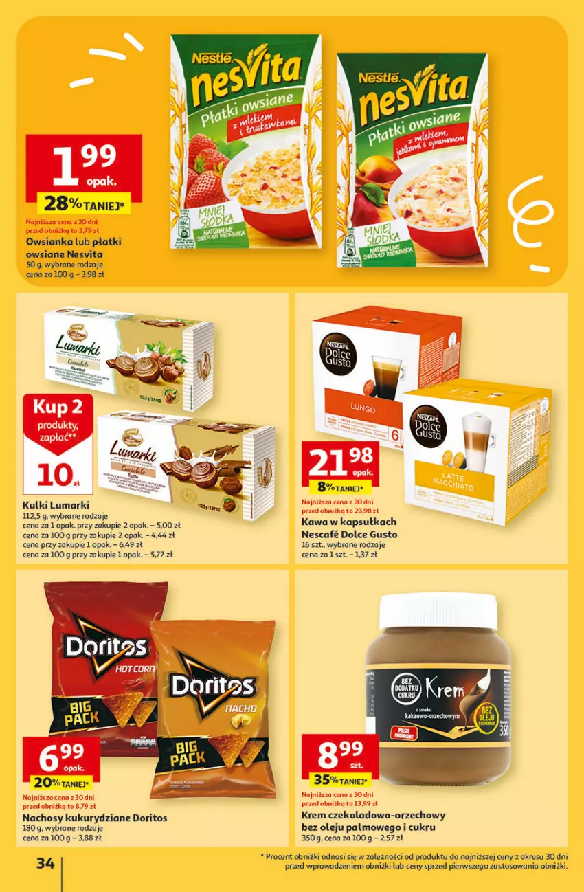 Gazetka promocyjna Auchan - Gazetka Świat Pełen Smaku Hipermarket Auchan - ważna 01.02 do 07.02.2024 - strona 34 - produkty: Dolce Gusto, Fa, Kawa, Olej, Owsianka, Płatki owsiane