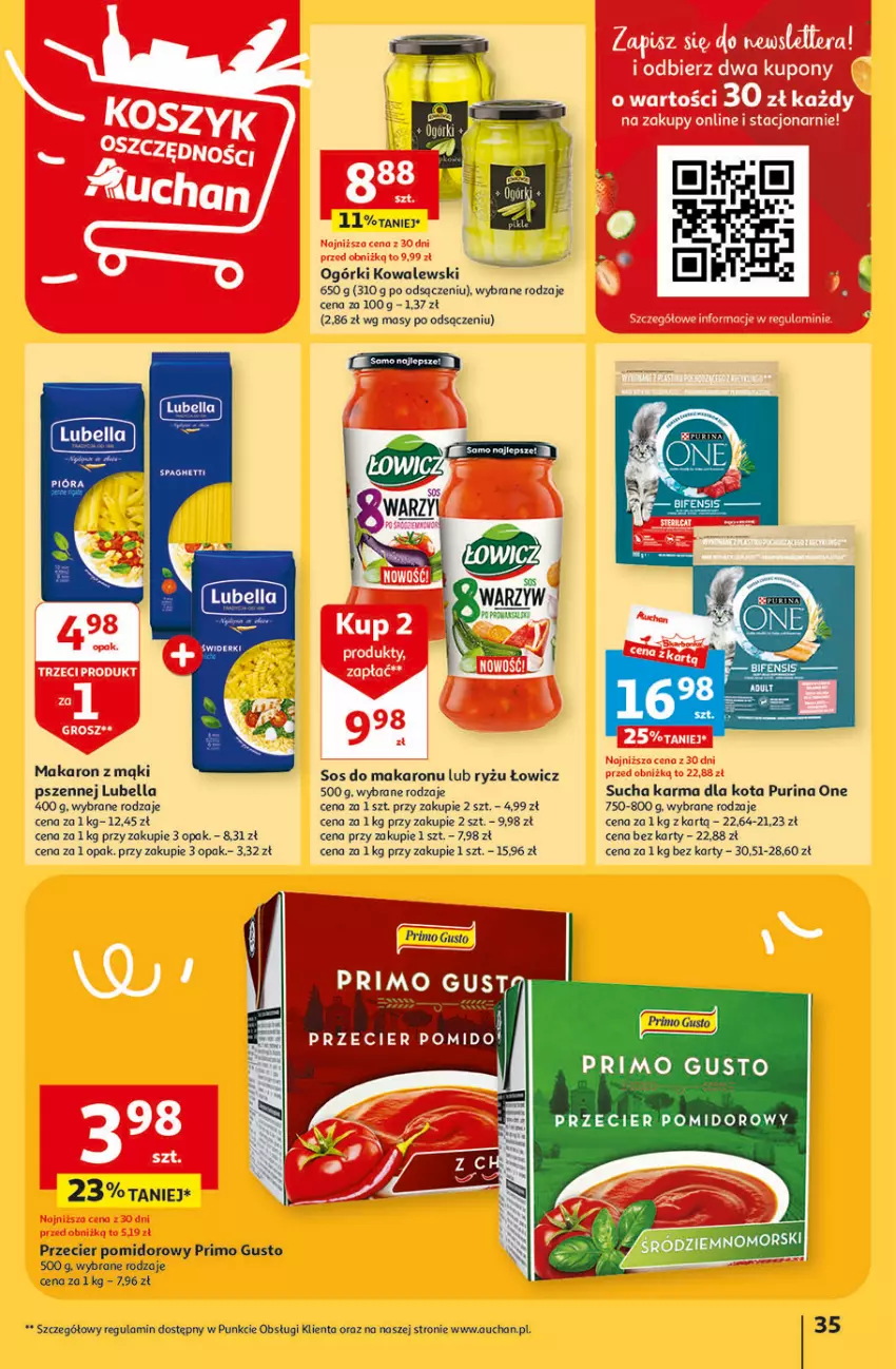 Gazetka promocyjna Auchan - Gazetka Świat Pełen Smaku Hipermarket Auchan - ważna 01.02 do 07.02.2024 - strona 35 - produkty: Bell, Bella, Lubella, Makaron, Pur, Purina, Ryż, Sos, Sos do makaronu, Sucha karma