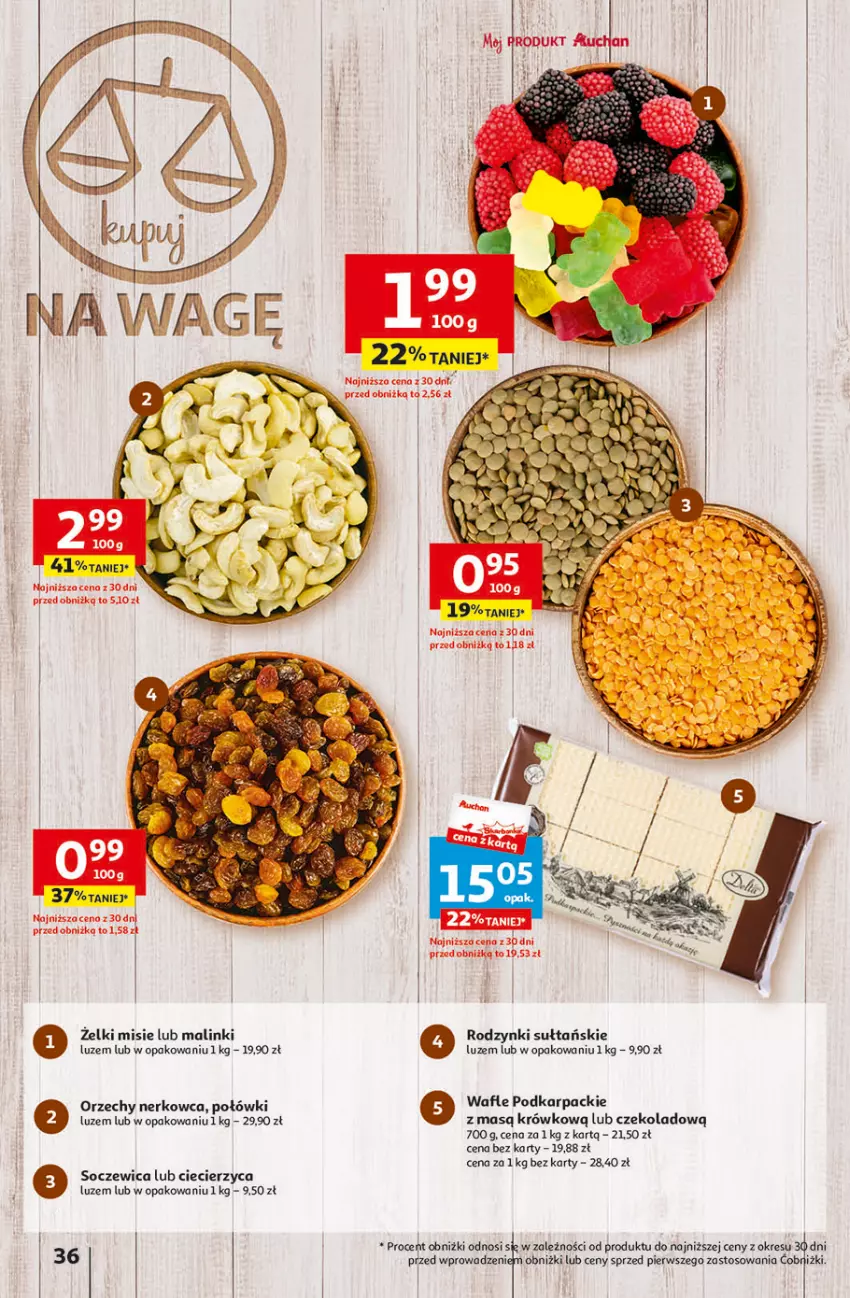 Gazetka promocyjna Auchan - Gazetka Świat Pełen Smaku Hipermarket Auchan - ważna 01.02 do 07.02.2024 - strona 36 - produkty: Karp, Rodzynki, Wafle