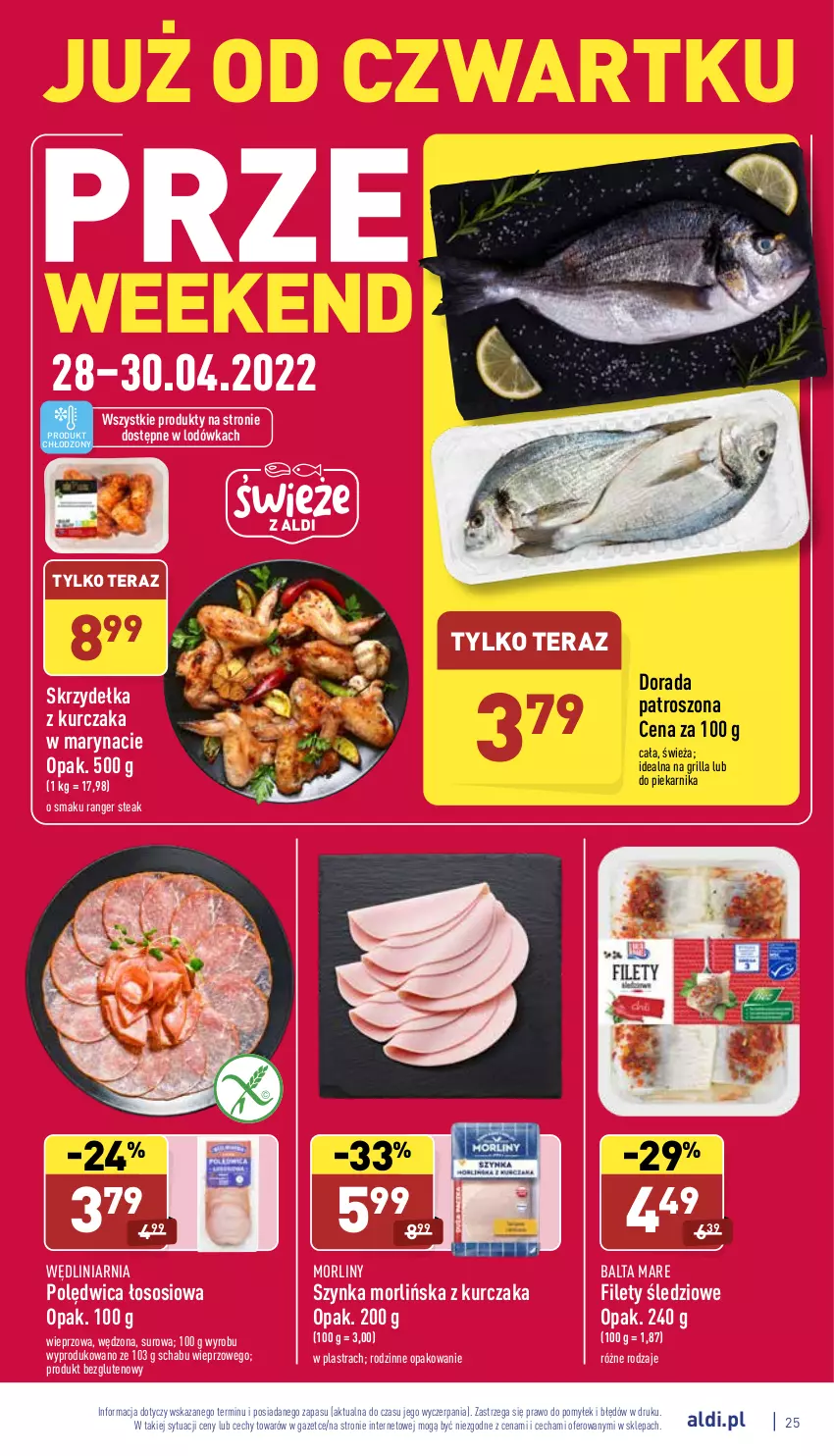 Gazetka promocyjna Aldi - Pełny katalog - ważna 25.04 do 30.04.2022 - strona 25 - produkty: Balta Mare, Grill, Kurczak, Lodówka, Morliny, Piekarnik, Polędwica, Skrzydełka z kurczaka, Sos, Szynka, Tera