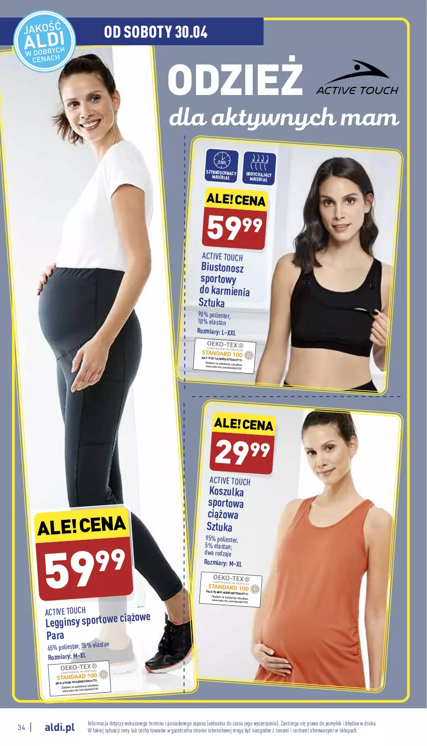 Gazetka promocyjna Aldi - Pełny katalog - ważna 25.04 do 30.04.2022 - strona 34 - produkty: Biustonosz, Gin, Karmi, Kosz, Koszulka, Koszulka sportowa, Legginsy, Por, Sport