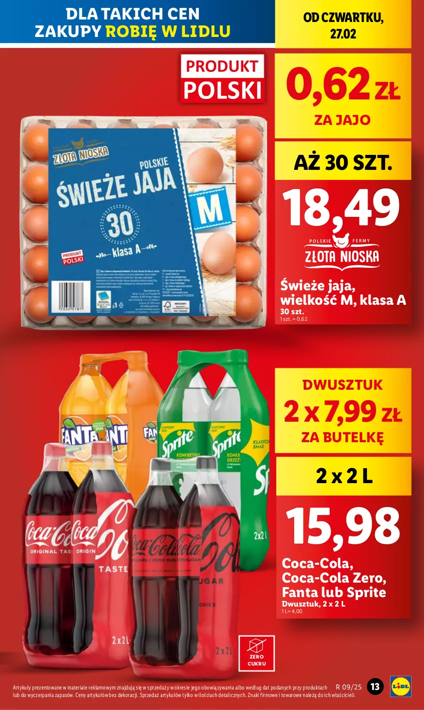 Gazetka promocyjna Lidl - GAZETKA - ważna 27.02 do 01.03.2025 - strona 15 - produkty: Coca-Cola, Fa, Fanta, Jaja, Sprite