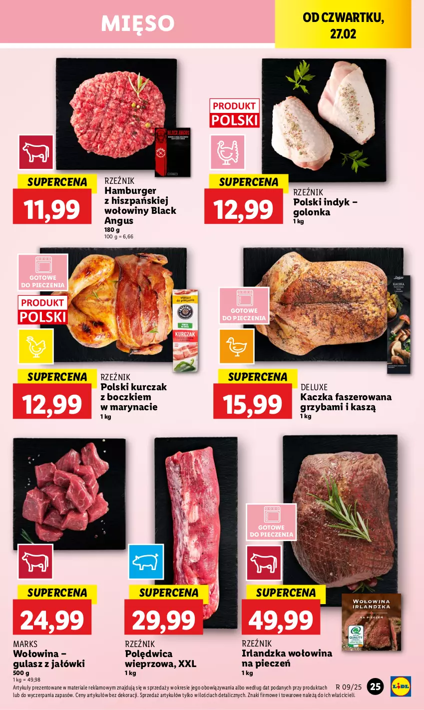 Gazetka promocyjna Lidl - GAZETKA - ważna 27.02 do 01.03.2025 - strona 29 - produkty: Burger, Fa, Hamburger, Kaczka, Kaczka faszerowana, Kurczak, Lack, Mięso, Piec, Polędwica, Wołowina