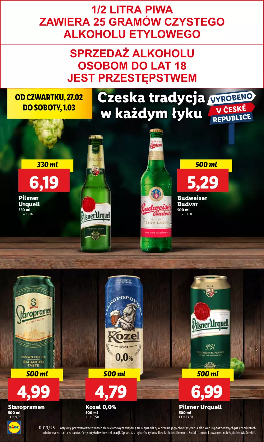 Gazetka promocyjna Lidl - GAZETKA - ważna 27.02 do 01.03.2025 - strona 46 - produkty: Kozel, Pilsner Urquell, Ser