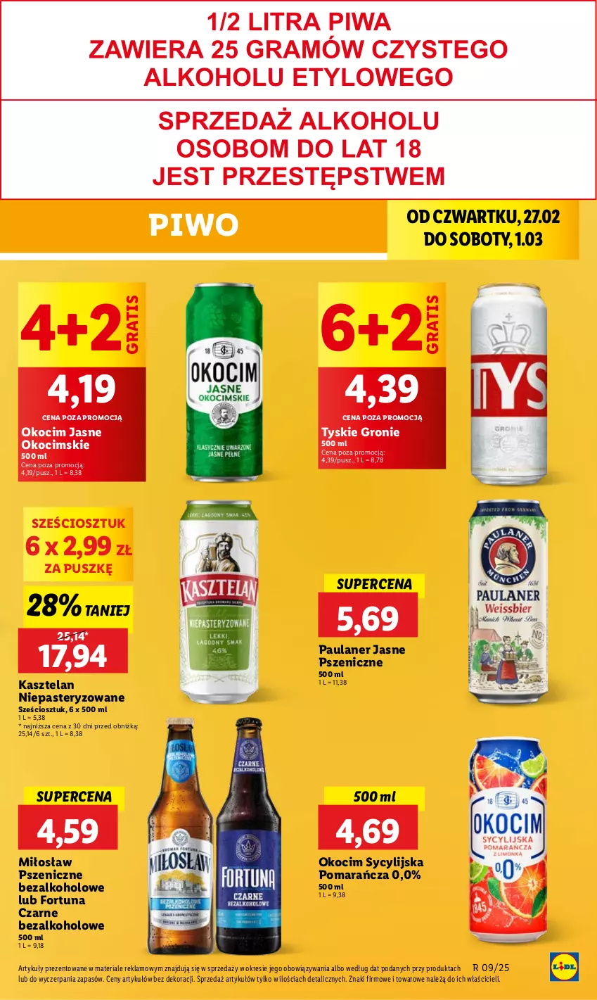 Gazetka promocyjna Lidl - GAZETKA - ważna 27.02 do 01.03.2025 - strona 47 - produkty: Fortuna, Gra, Kasztelan, Koc, Okocim, Piwo, Tyskie