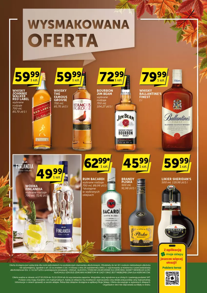 Gazetka promocyjna ABC - ważna 17.10 do 30.10.2024 - strona 2 - produkty: Bacardi, Ballantine's, Bourbon, Fa, Finlandia, Jim Beam, LG, Likier, Piec, Rum, Waga, Whiskey, Whisky, Wódka