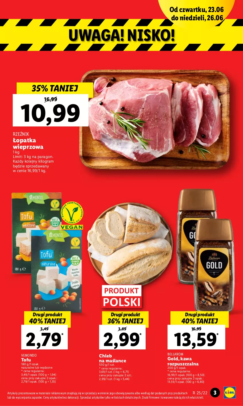 Gazetka promocyjna Lidl - GAZETKA - ważna 23.06 do 26.06.2022 - strona 3 - produkty: Bell, Bella, Chleb, Gra, Kawa, Kawa rozpuszczalna, Olej, Tofu, Waga