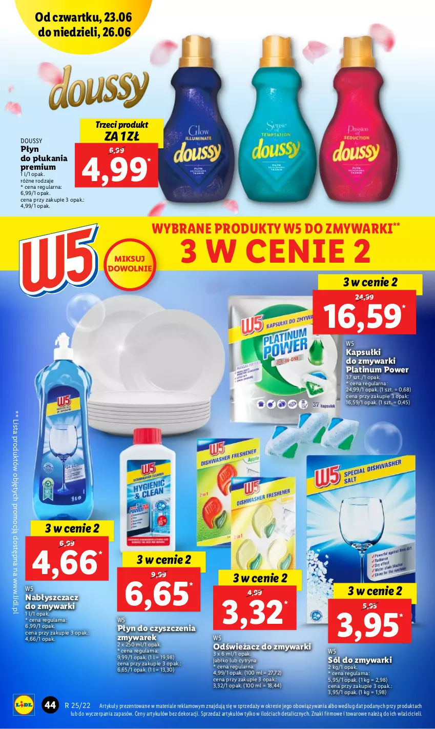 Gazetka promocyjna Lidl - GAZETKA - ważna 23.06 do 26.06.2022 - strona 44 - produkty: Odświeżacz do zmywarki, Płyn do płukania, Sól, Zmywarki