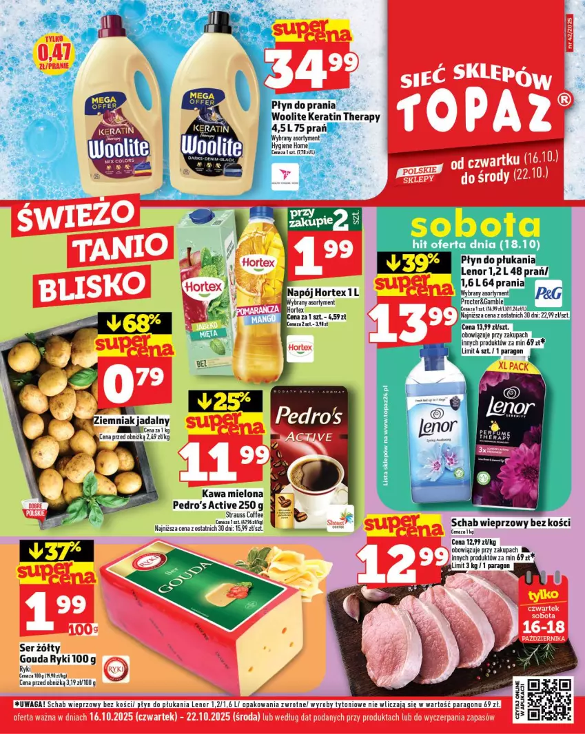 Gazetka promocyjna Topaz - Gazetka - ważna 16.10 do 12.10.2025 - strona 1 - produkty: Gouda, Kawa, Kawa mielona, Ser, Top