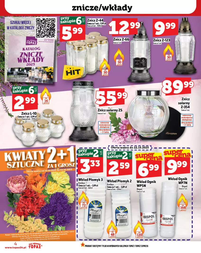 Gazetka promocyjna Topaz - Gazetka - ważna 16.10 do 12.10.2025 - strona 4 - produkty: K2, Top, Znicz
